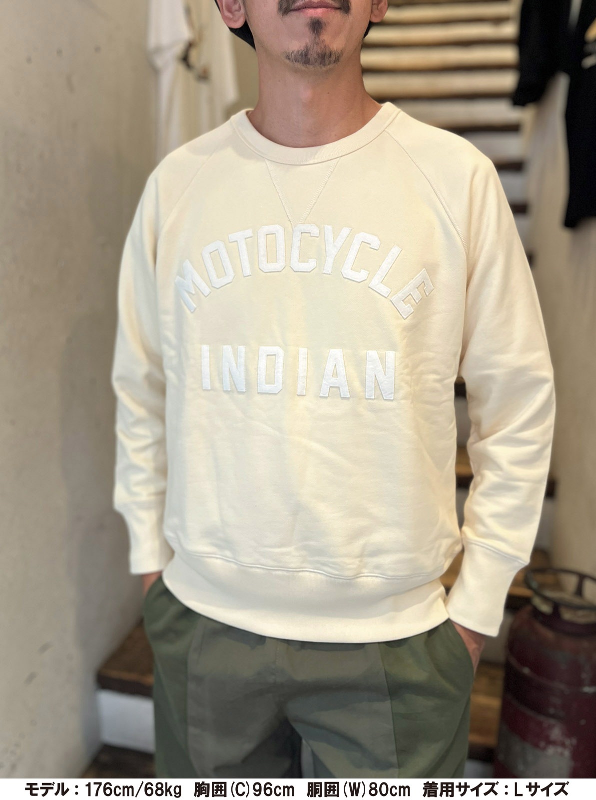 Raglan Sleeves Sweat Shirt "MOTOCYCLE"