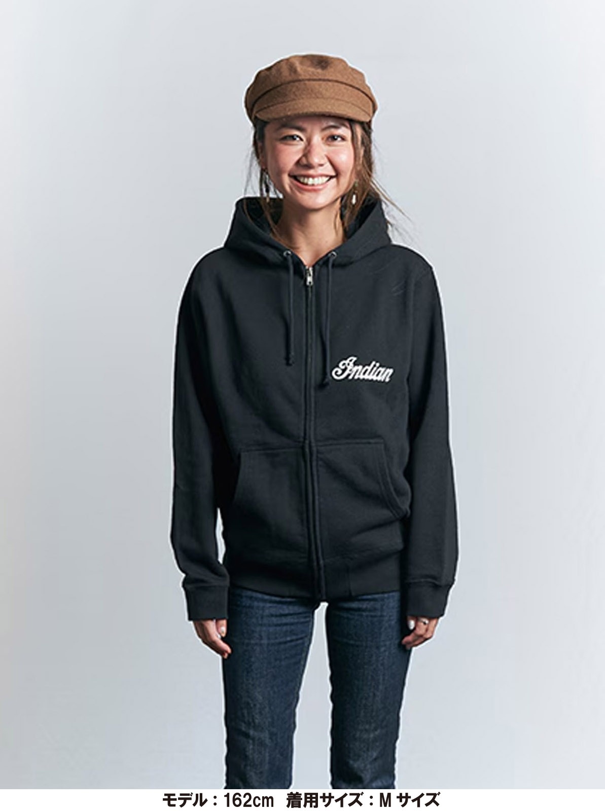 Indian Basic Zip-up Hoodie ��Logo print��