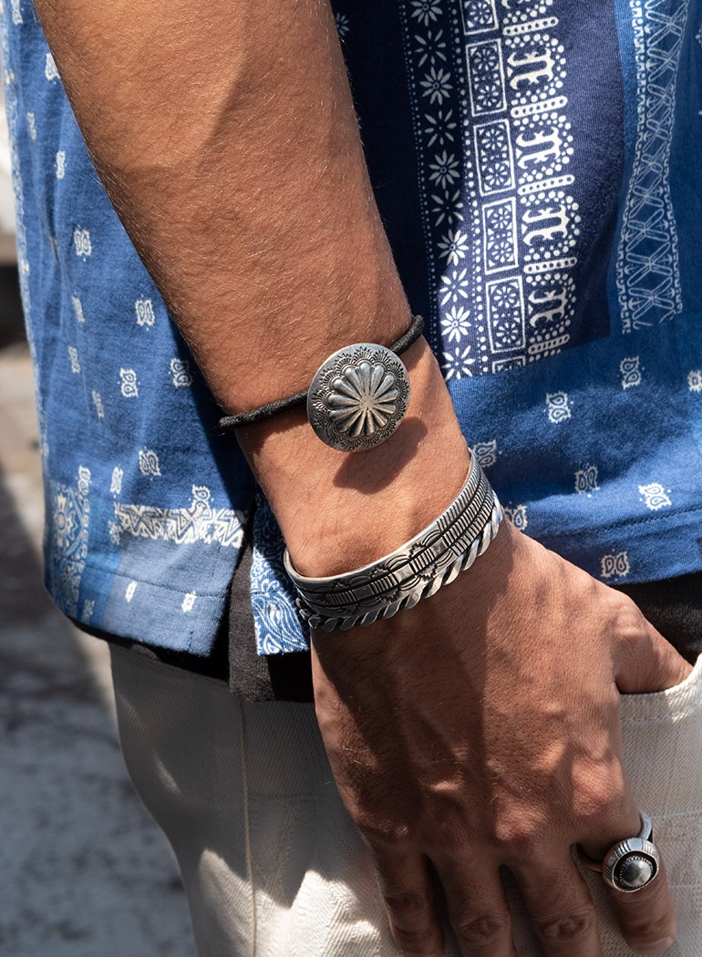 Indian Original Concho Hair Ties "Cactus Flower"