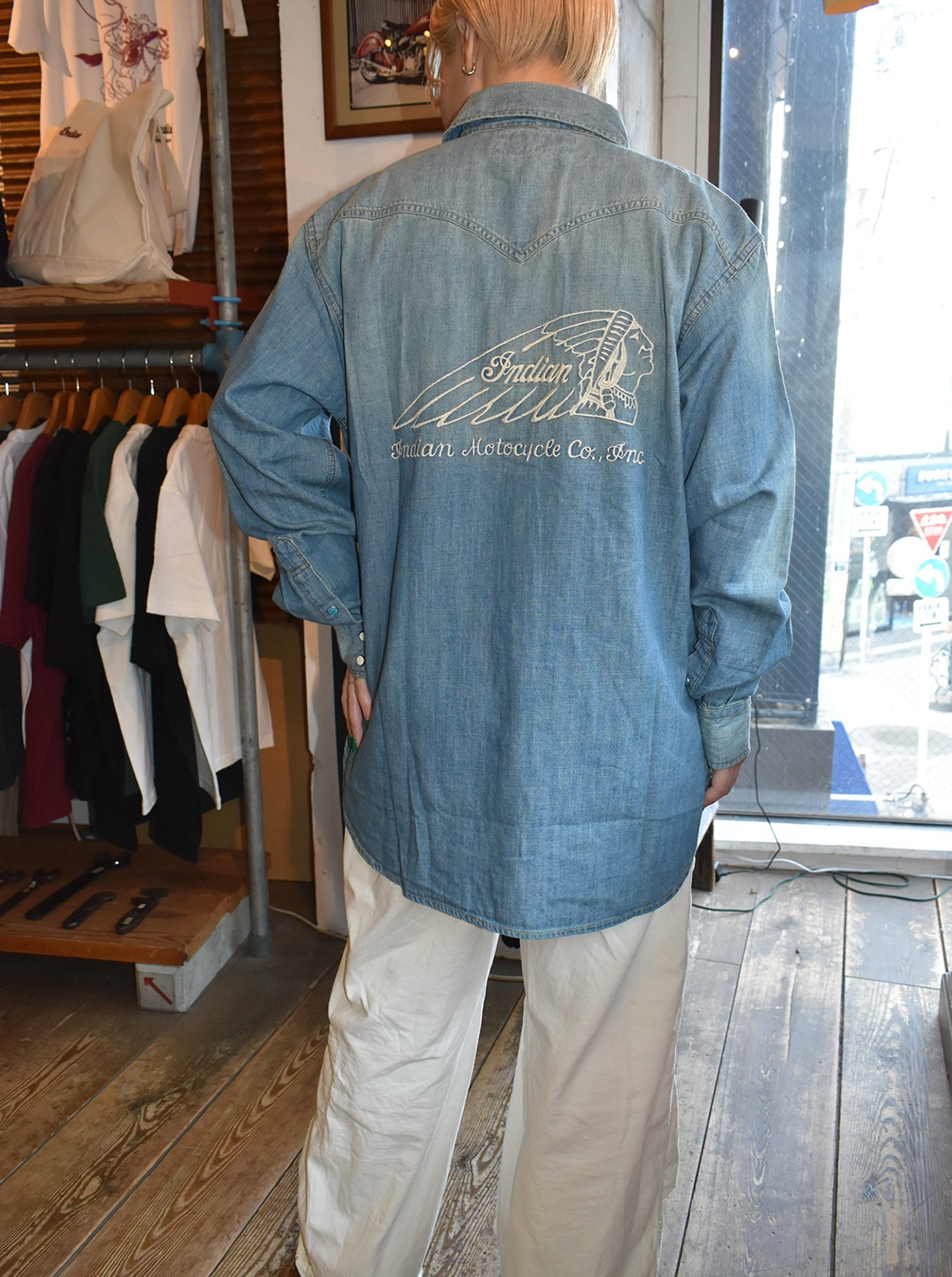 Denim Western Shirt  ��HEAD DRESS��