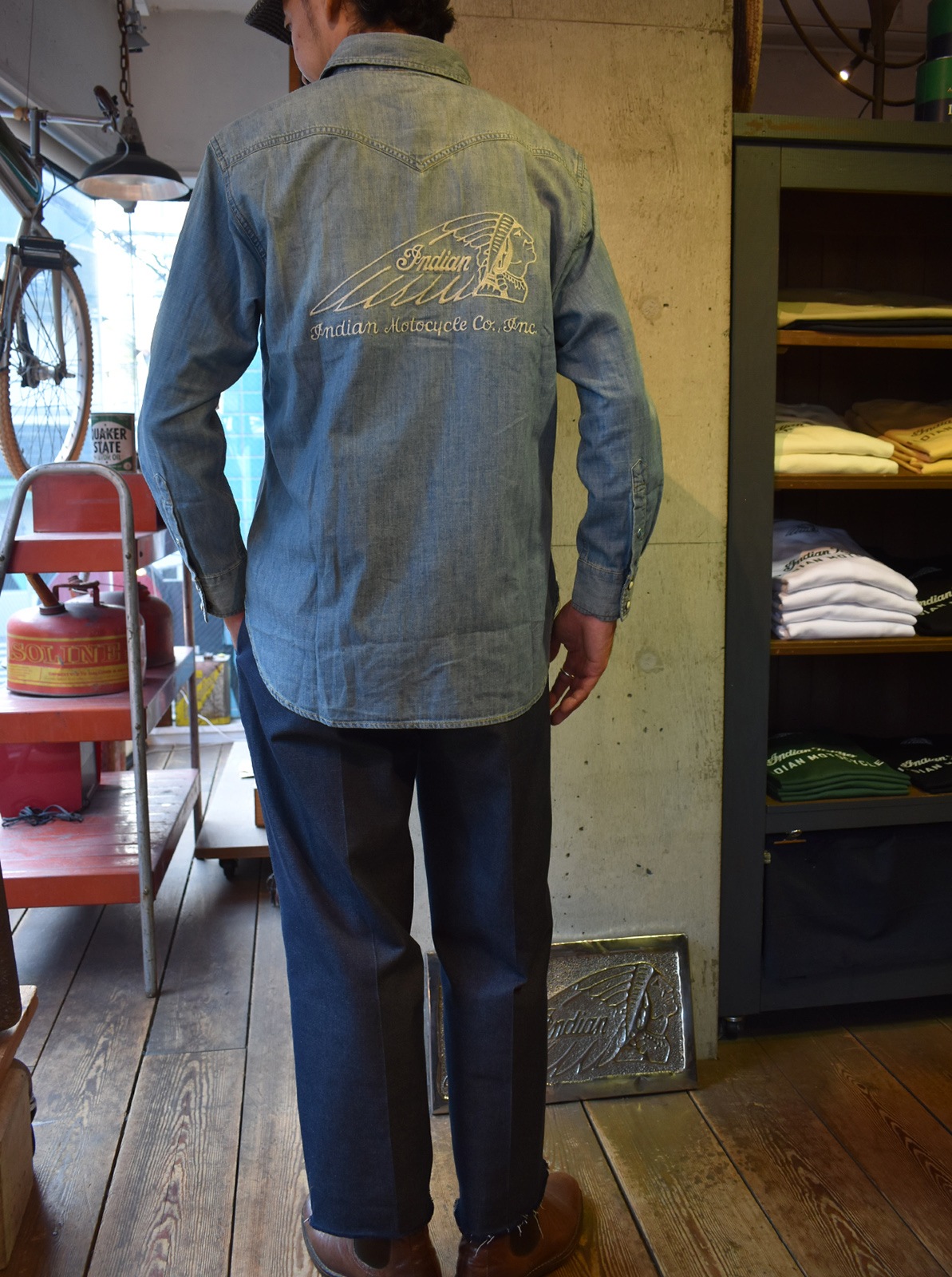 Denim Western Shirt  ��HEAD DRESS��