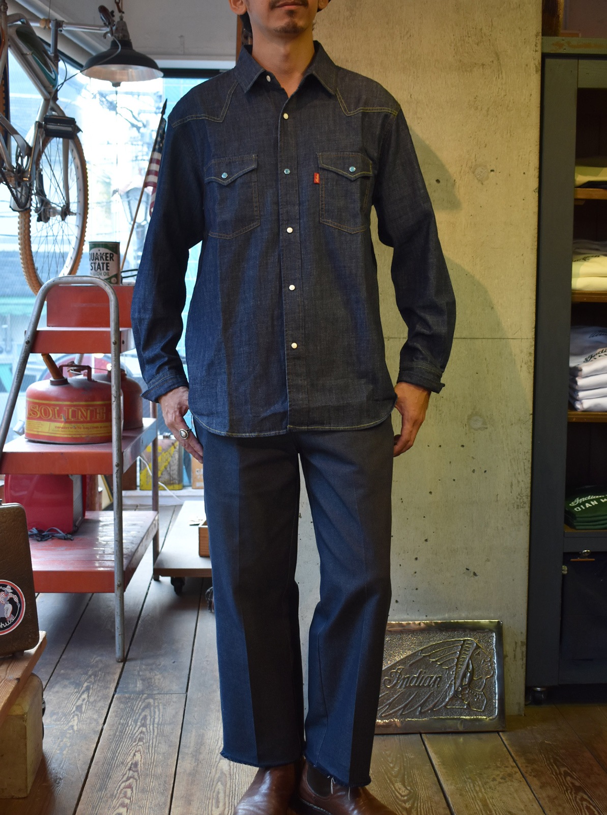 Denim Western Shirt  ��HEAD DRESS��