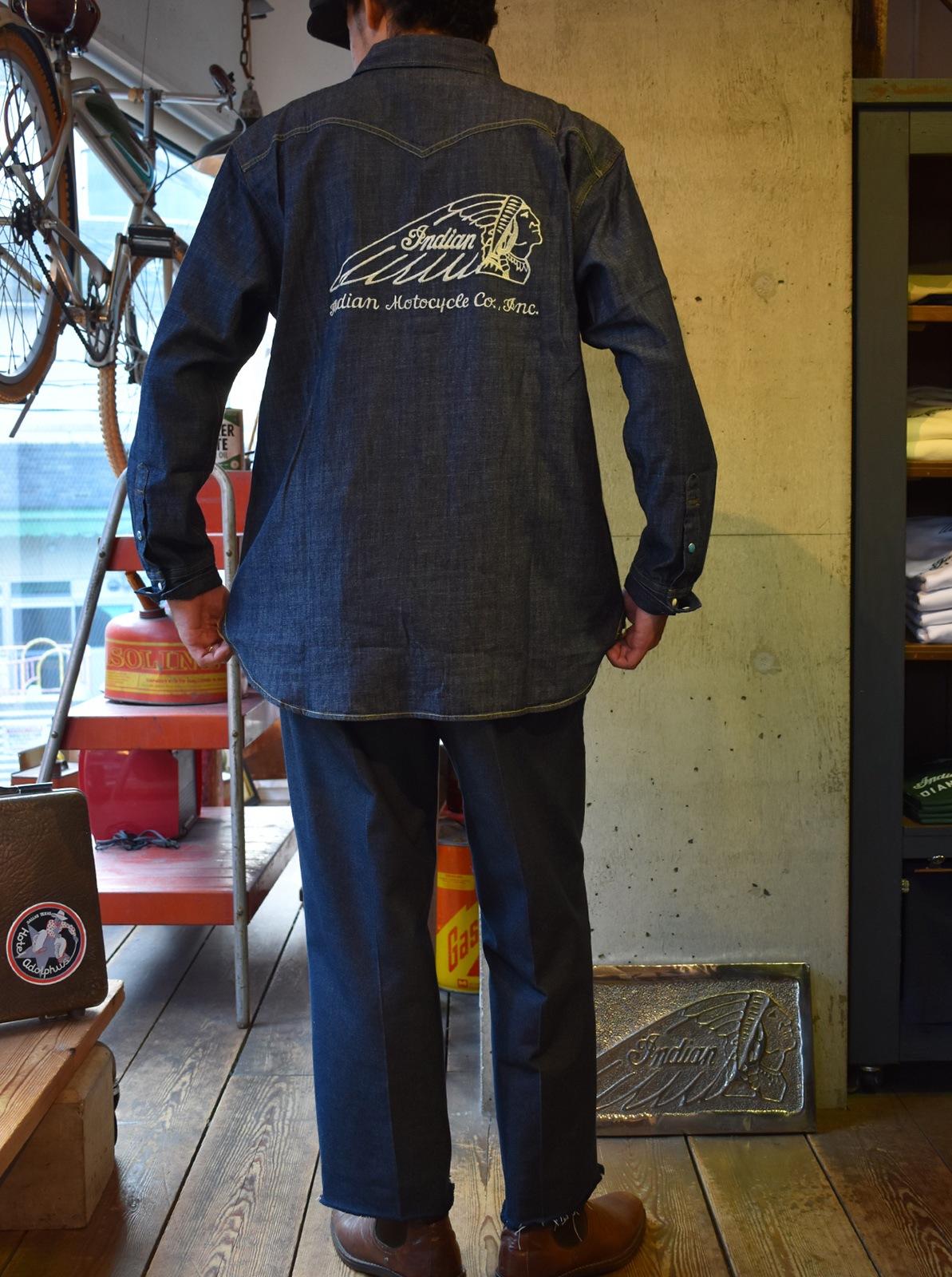 Denim Western Shirt  ��HEAD DRESS��