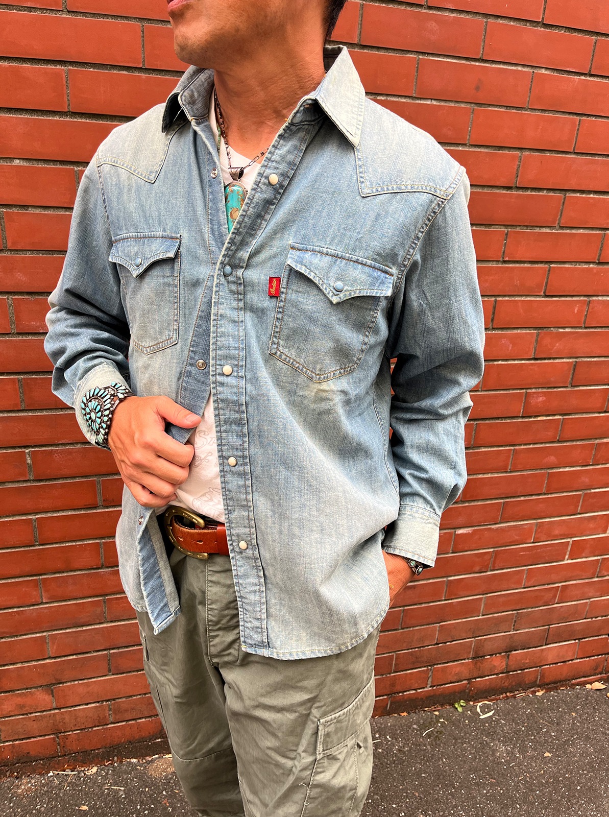 Denim Western Shirt  ��HEAD DRESS��