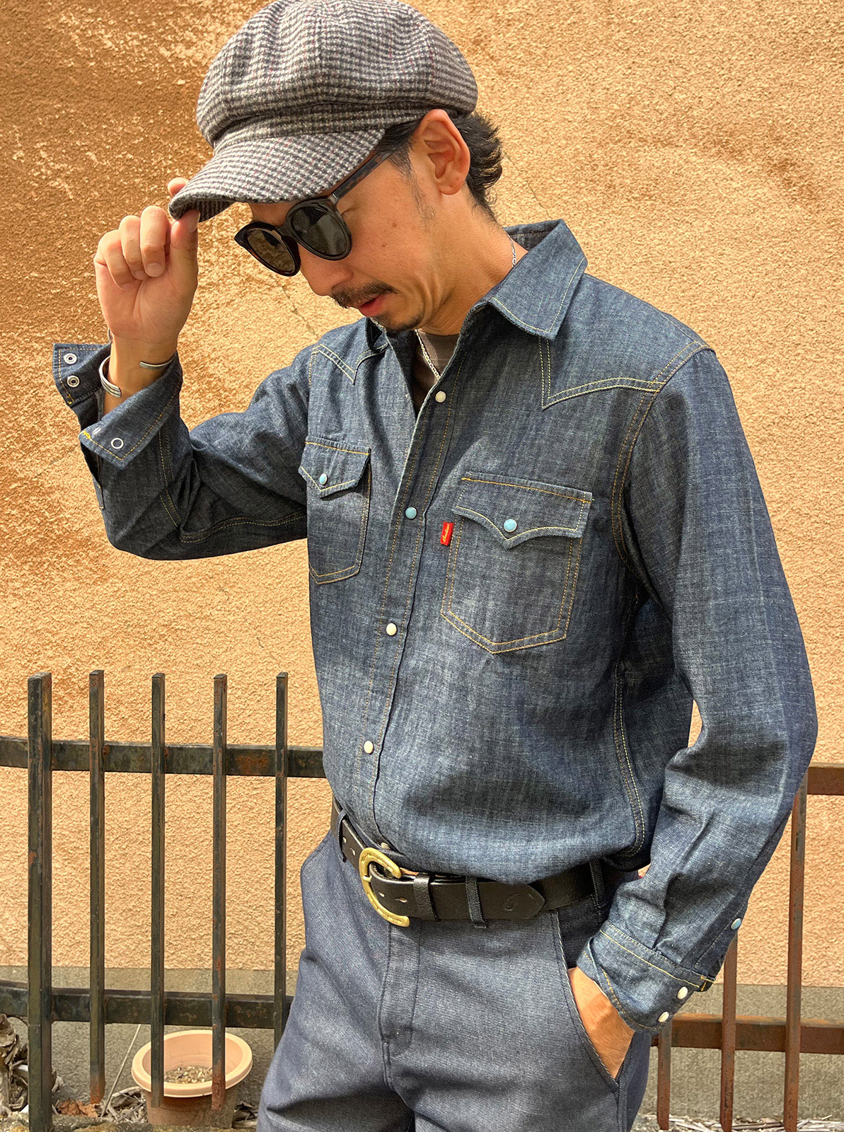 Denim Western Shirt  ��HEAD DRESS��