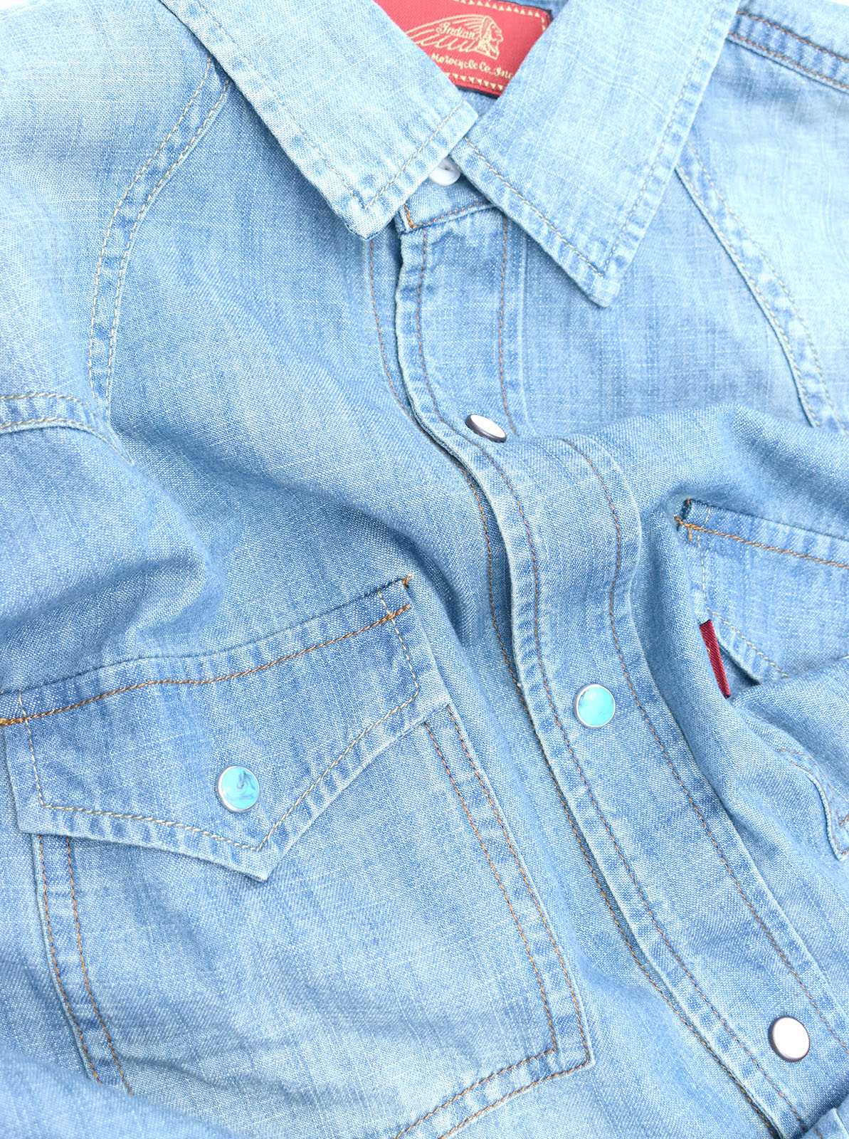 Denim Western Shirt Script logo