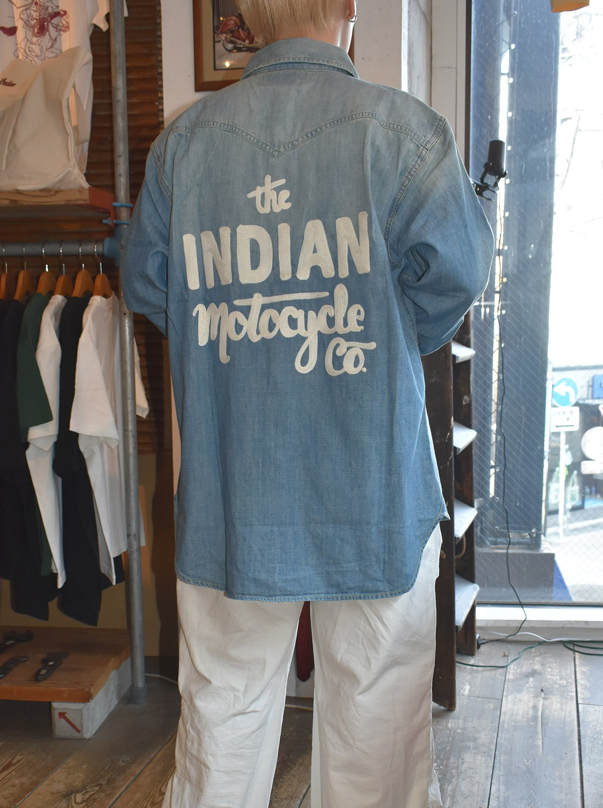 Denim Western Shirt Script logo