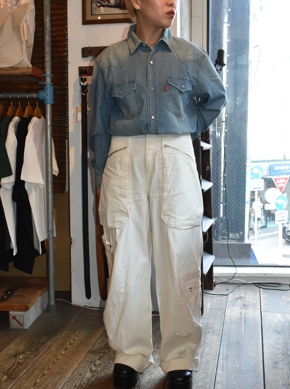 Denim Western Shirt Script logo