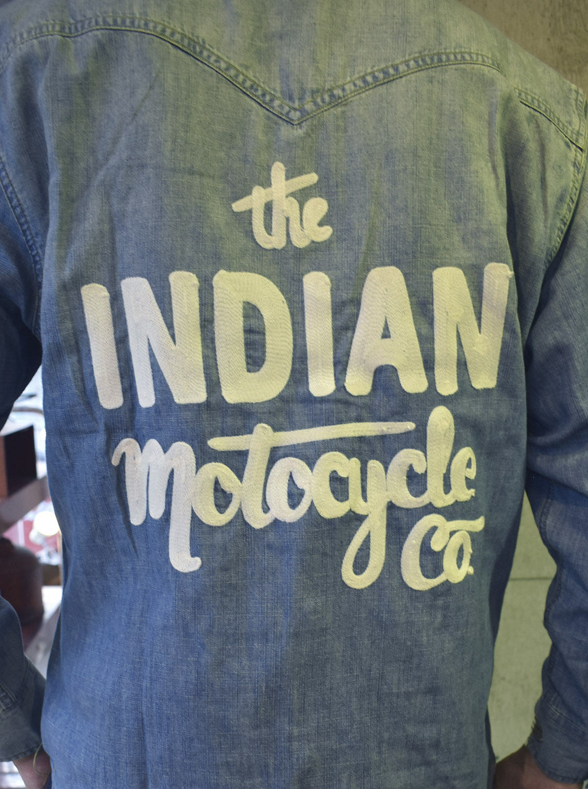 Denim Western Shirt Script logo