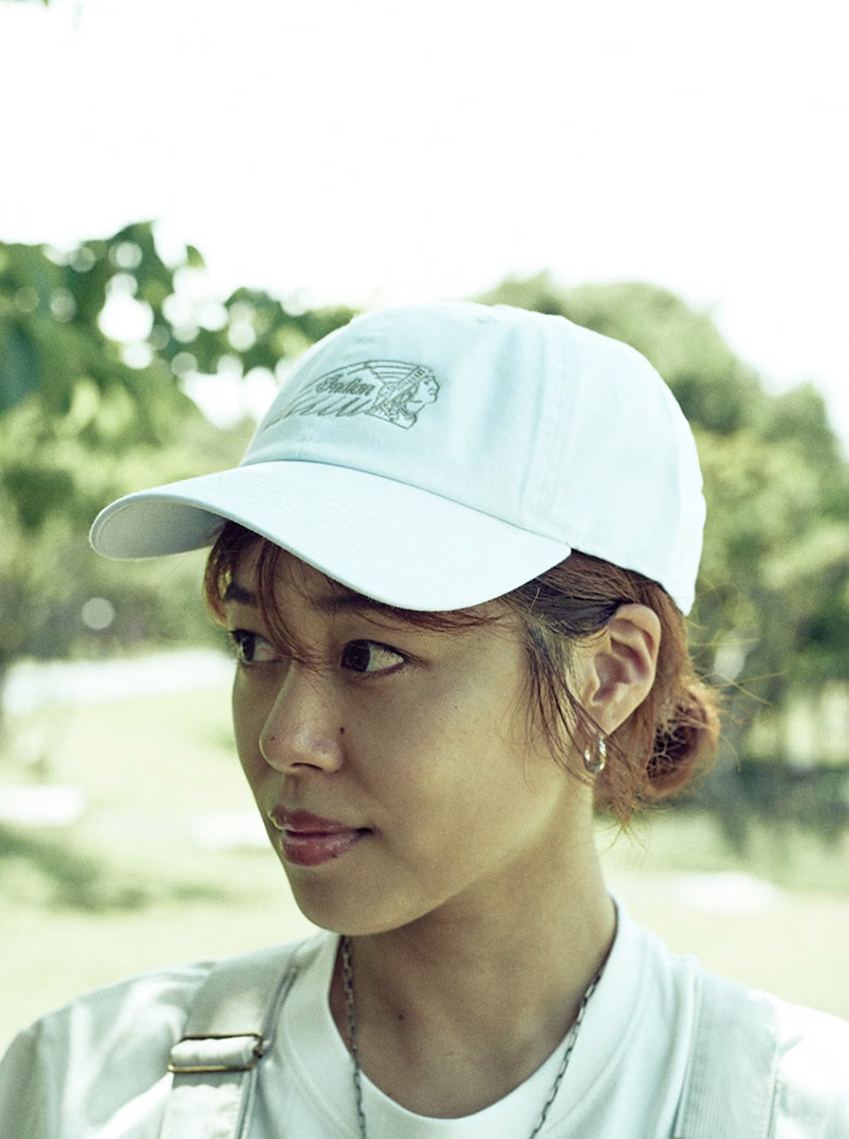 Washed baseball cap "head mark"