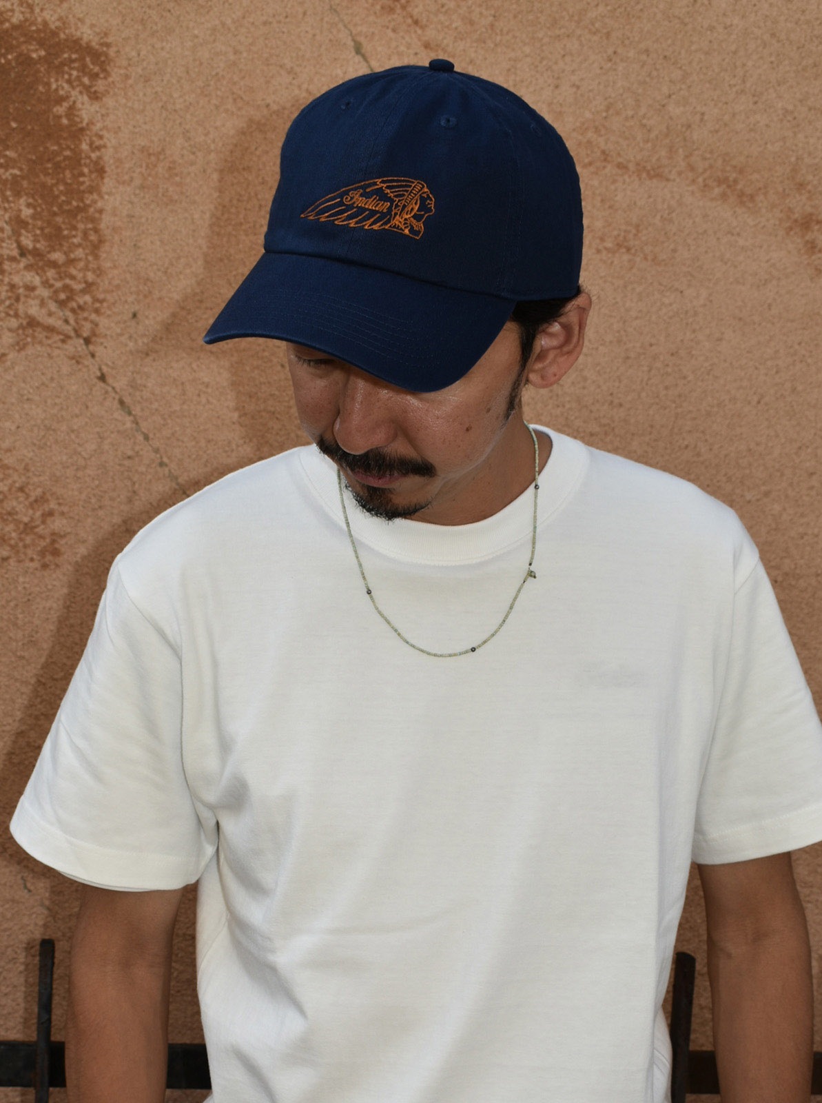 Washed baseball cap "head mark"