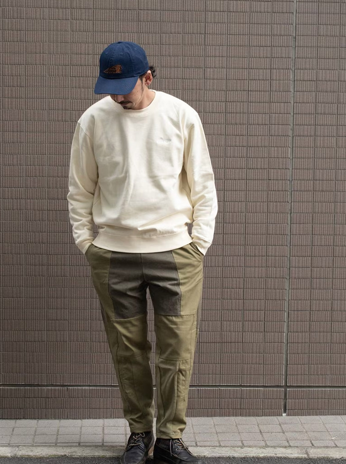 Washed baseball cap "head mark"