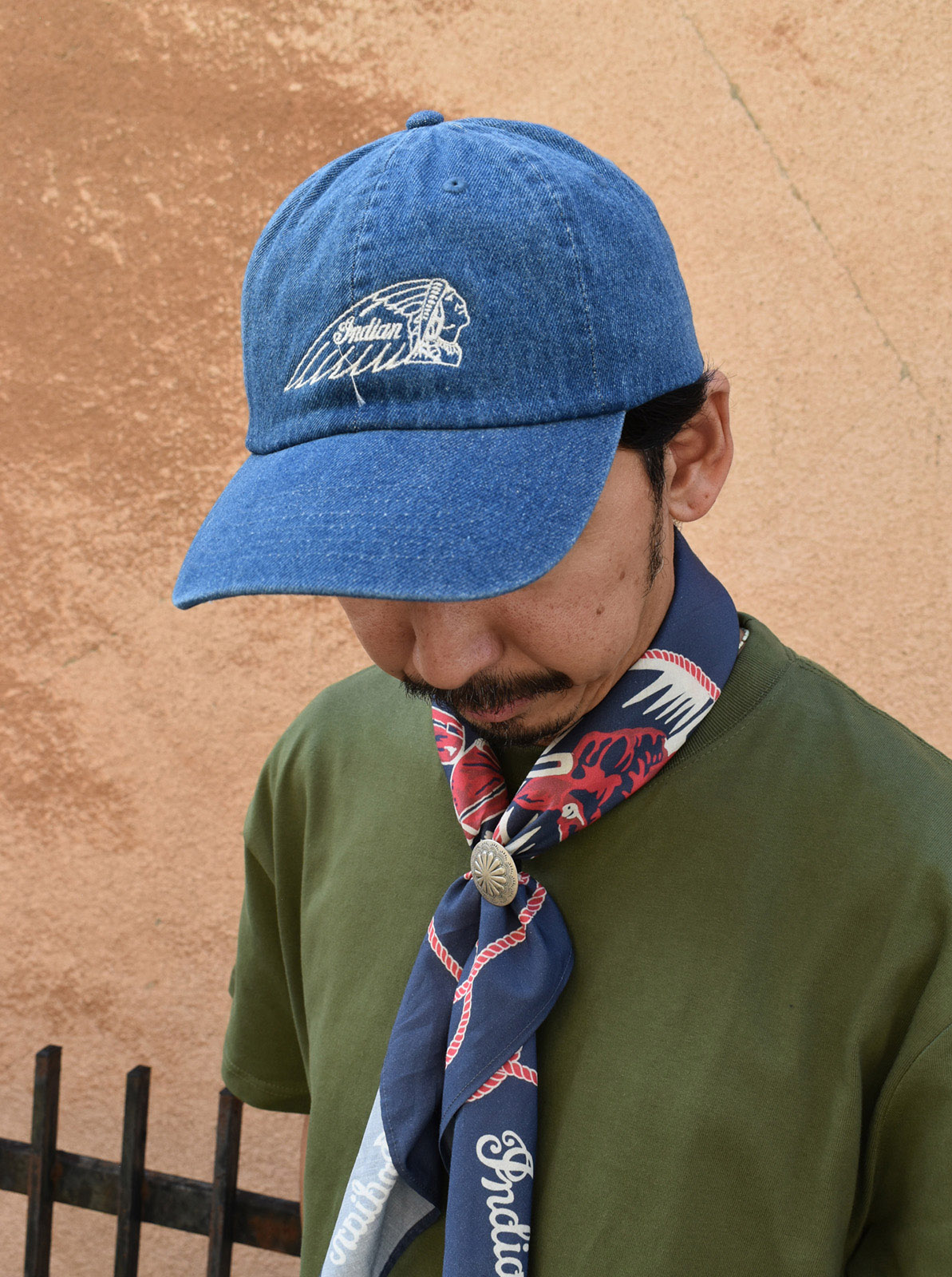Washed baseball cap "head mark"