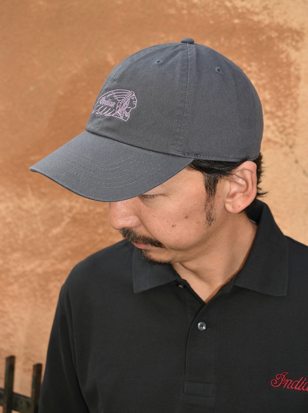 Washed baseball cap "head mark"