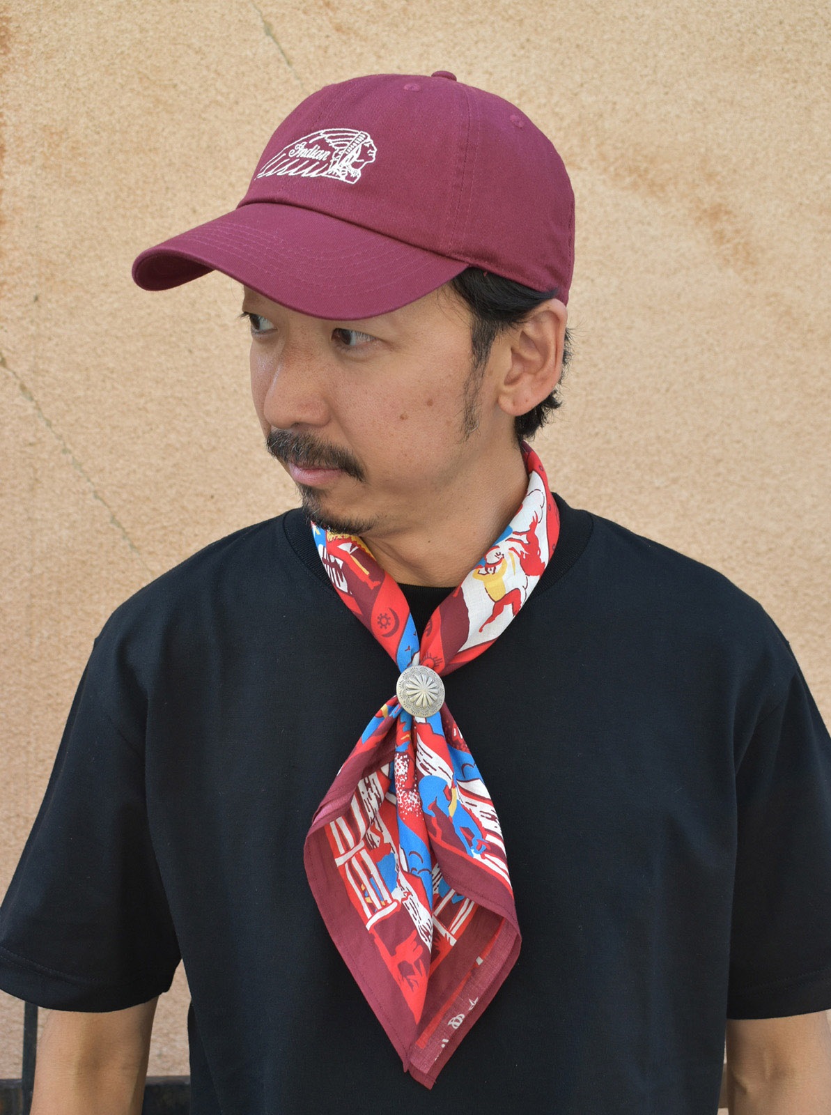 Washed baseball cap "head mark"
