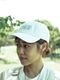 Washed baseball cap "head mark"