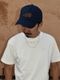 Washed baseball cap "head mark"
