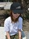 Washed baseball cap "head mark"