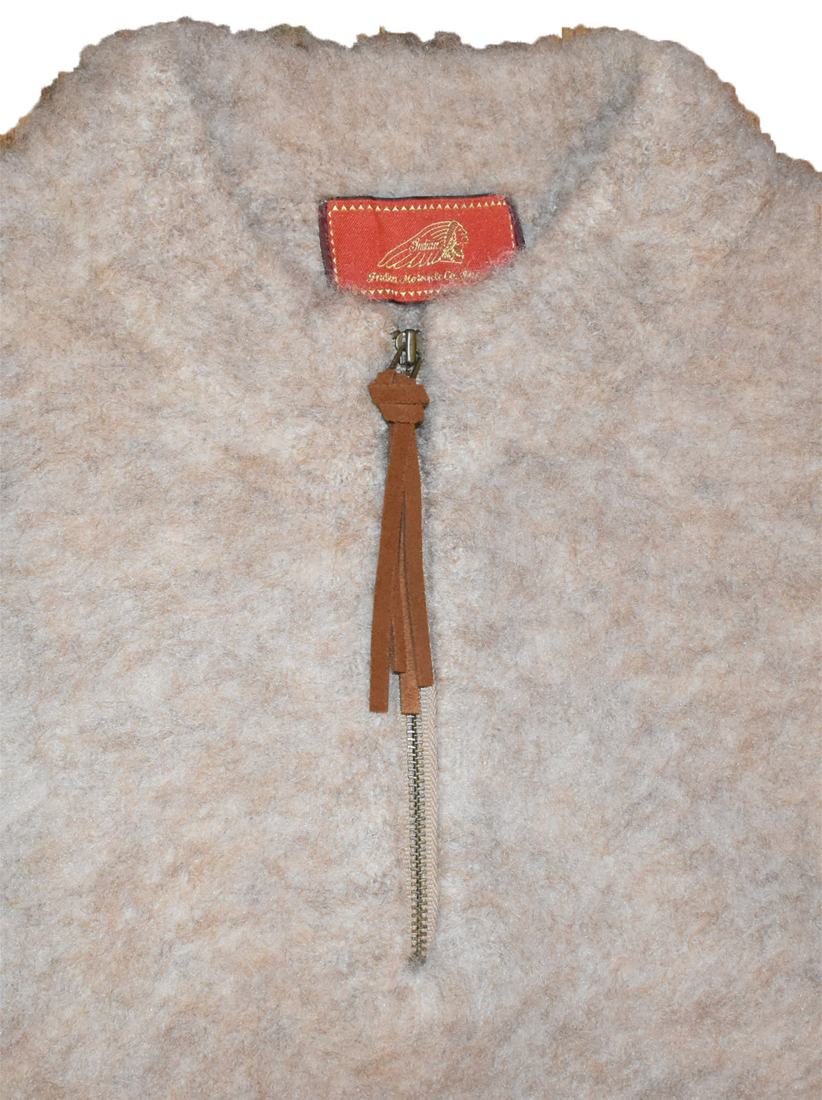 Jaggy Processing Half Zip Crew Neck