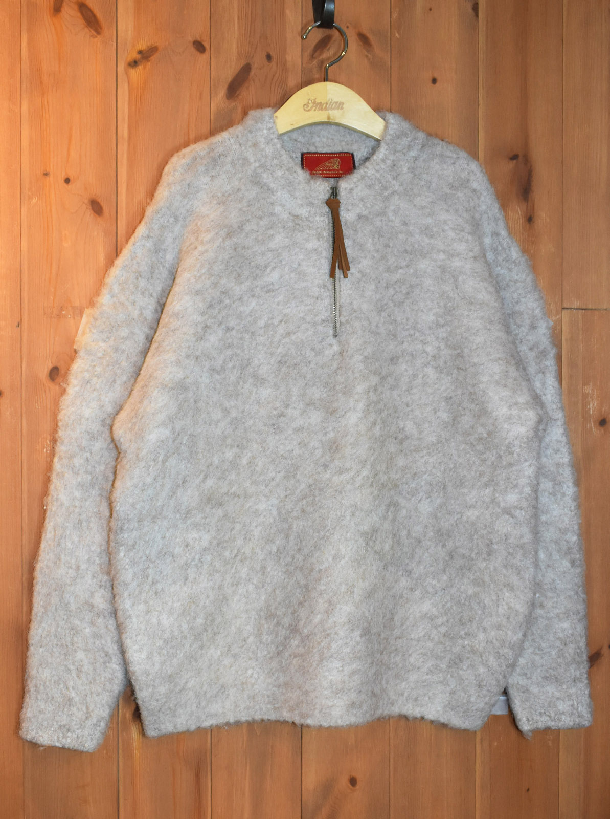 Jaggy Processing Half Zip Crew Neck