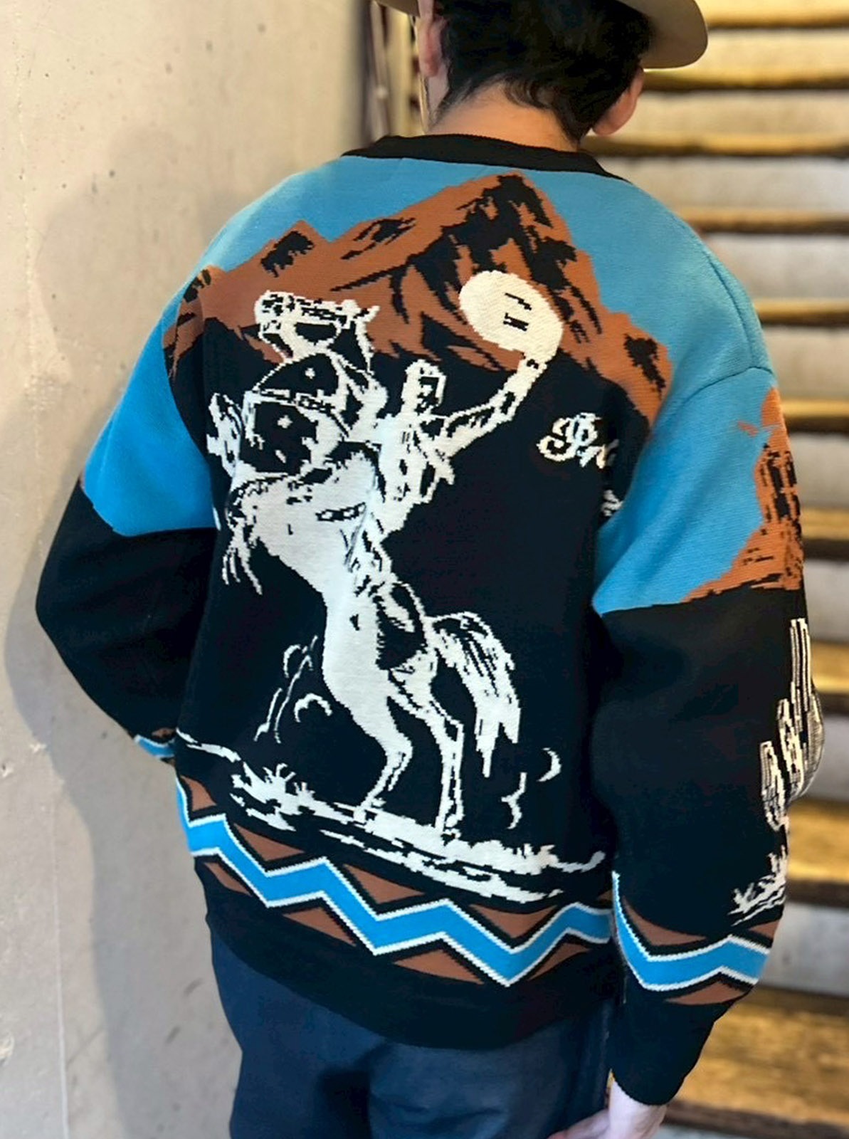 W-Jacquard Zip-up Jacket "CACTUS & RODEO"