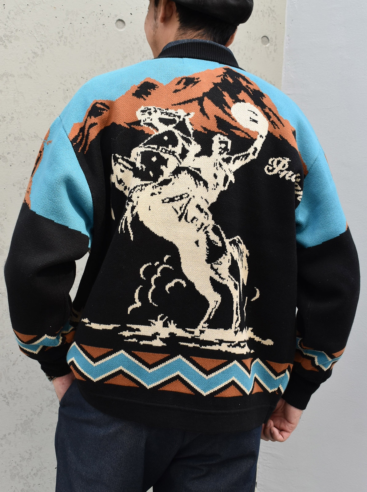 W-Jacquard Zip-up Jacket "CACTUS & RODEO"