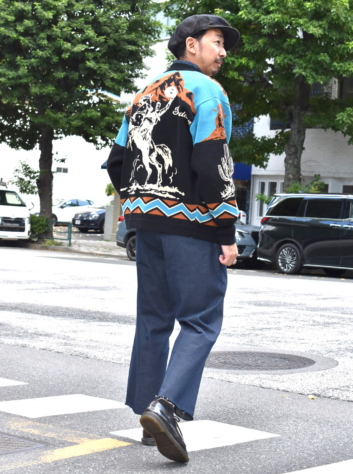 W-Jacquard Zip-up Jacket "CACTUS & RODEO"