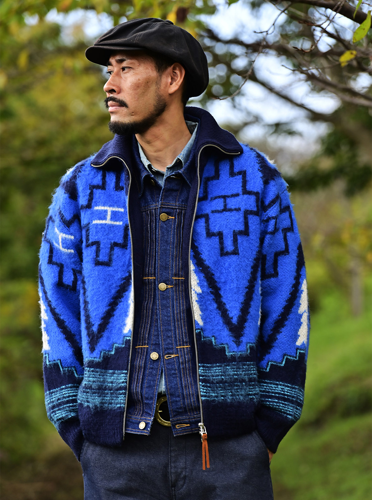 W-Jacquard Zip-up Jacket "NAVAJO"