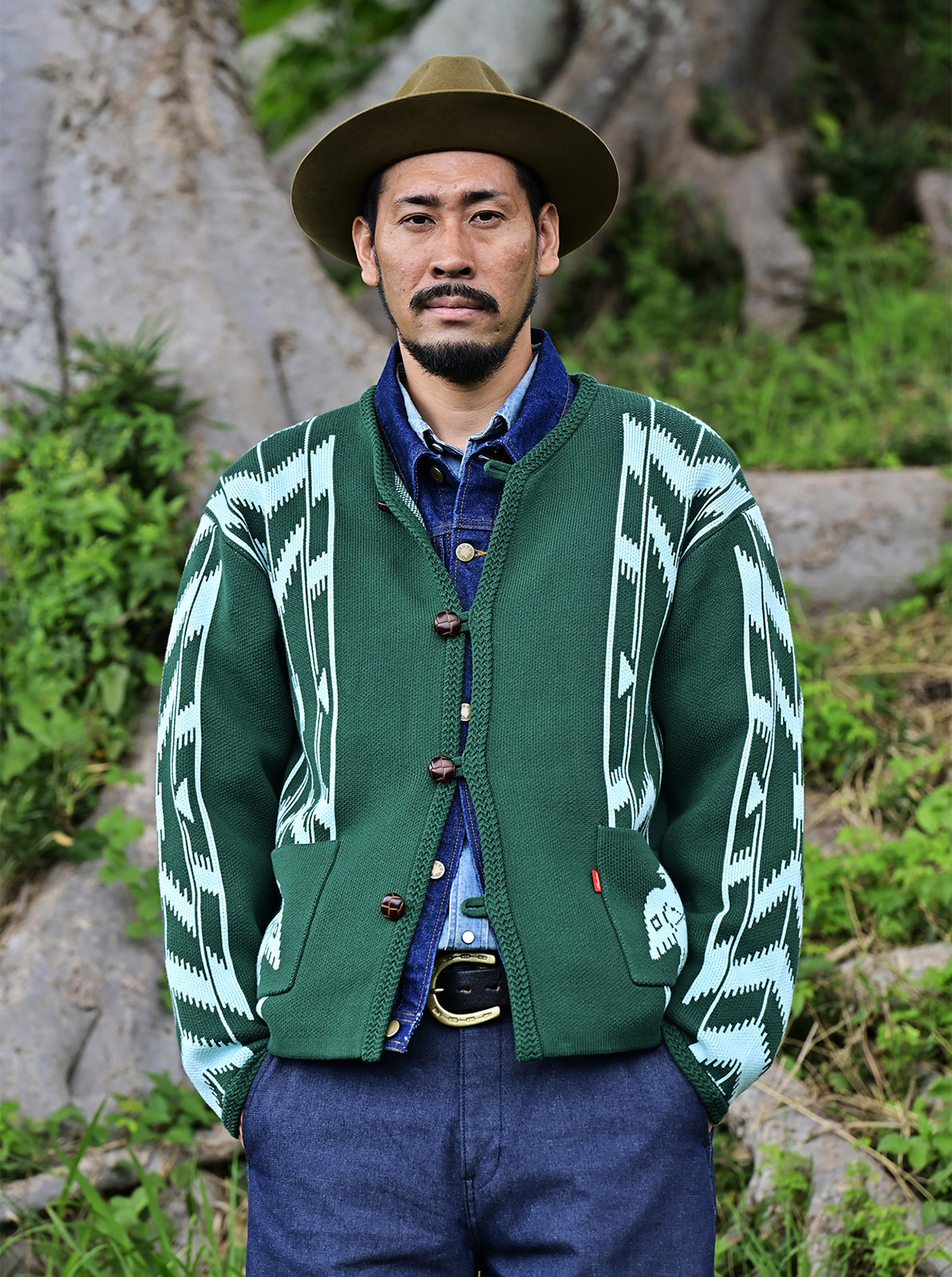 W-Jacquard  Cardigan "Chimayo Stripe"