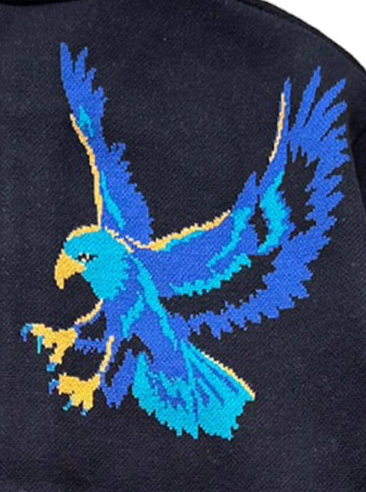 W-Jacquard Crew Neck Cardigan "WESTERN SUNSET"