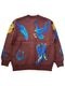 W-Jacquard Crew Neck Cardigan "WESTERN SUNSET"