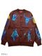 W-Jacquard Crew Neck Cardigan "WESTERN SUNSET"