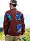W-Jacquard Crew Neck Cardigan "WESTERN SUNSET"