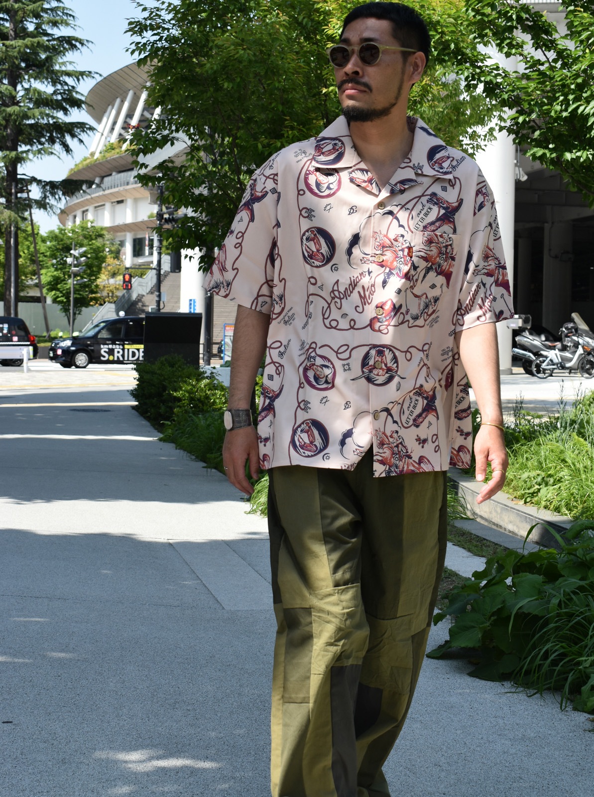 Bandana Print OpenCollar Shirt "HANDPAINT"