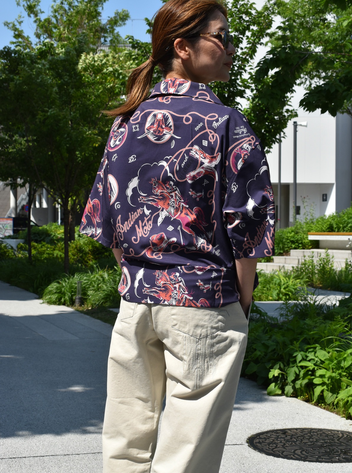 Bandana Print OpenCollar Shirt "HANDPAINT"