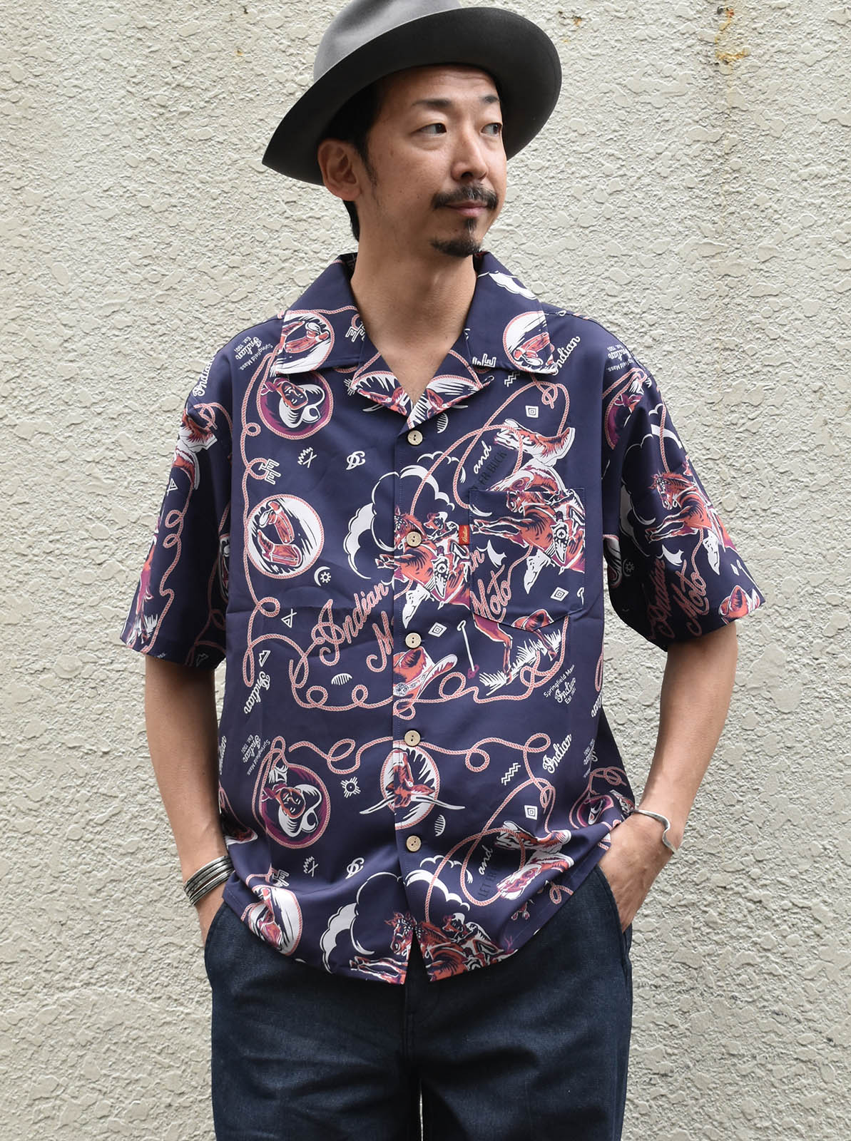 Bandana Print OpenCollar Shirt "HANDPAINT"