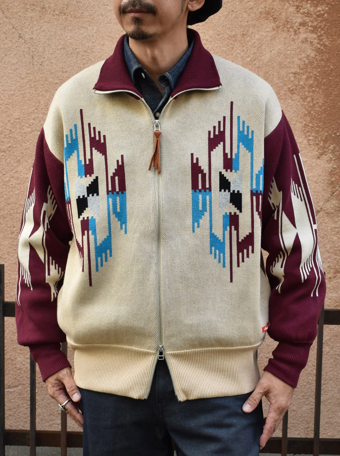 W-Jacquard Zip-up Jacket "CHIMAYO"