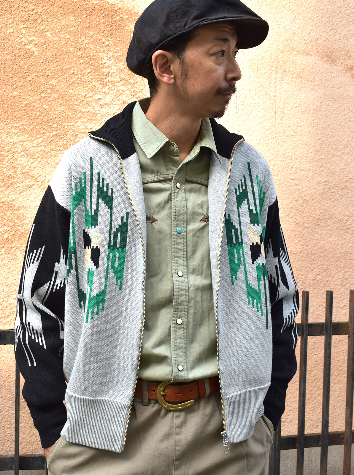 W-Jacquard Zip-up Jacket "CHIMAYO"