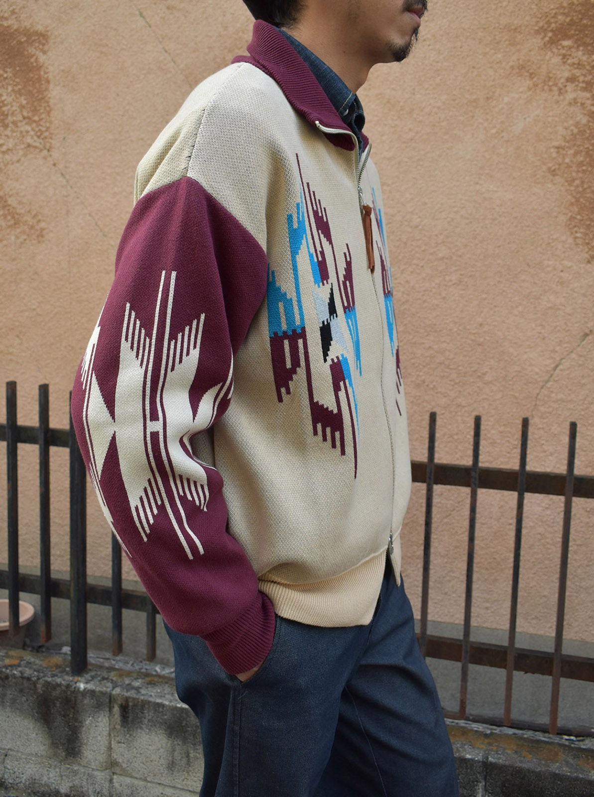 W-Jacquard Zip-up Jacket "CHIMAYO"