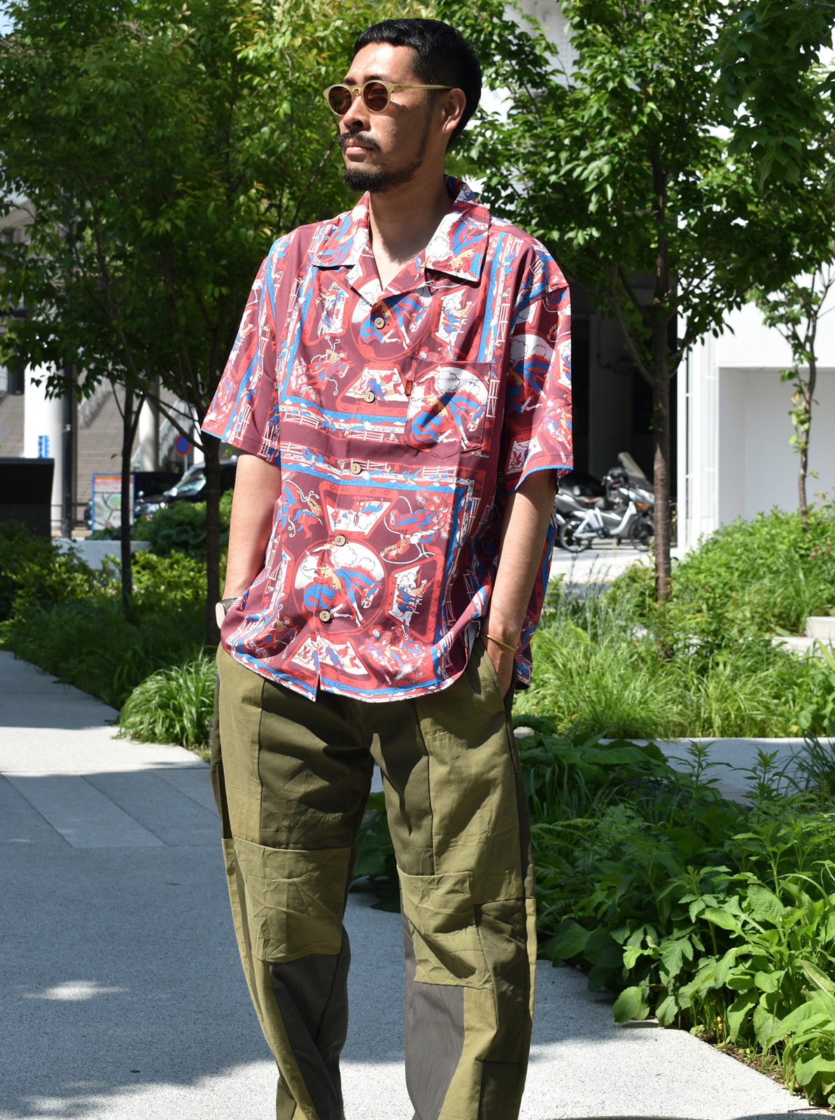 Bandana Print OpenCollar Shirt "RODEO"