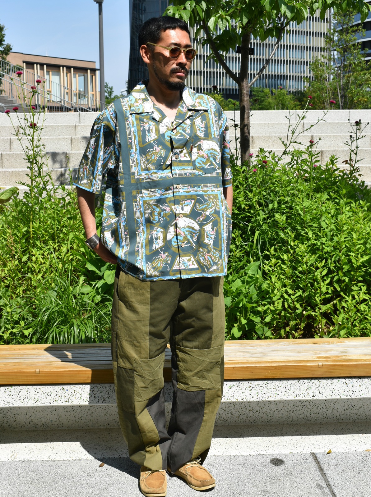 Bandana Print OpenCollar Shirt "RODEO"