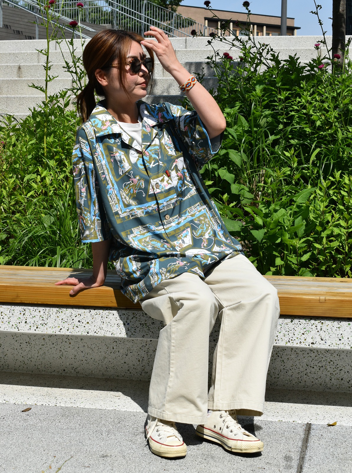 Bandana Print OpenCollar Shirt "RODEO"