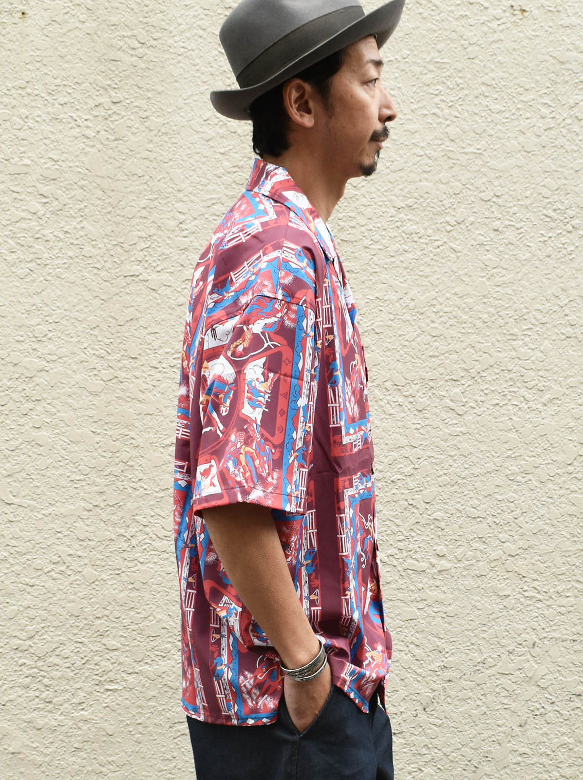 Bandana Print OpenCollar Shirt "RODEO"