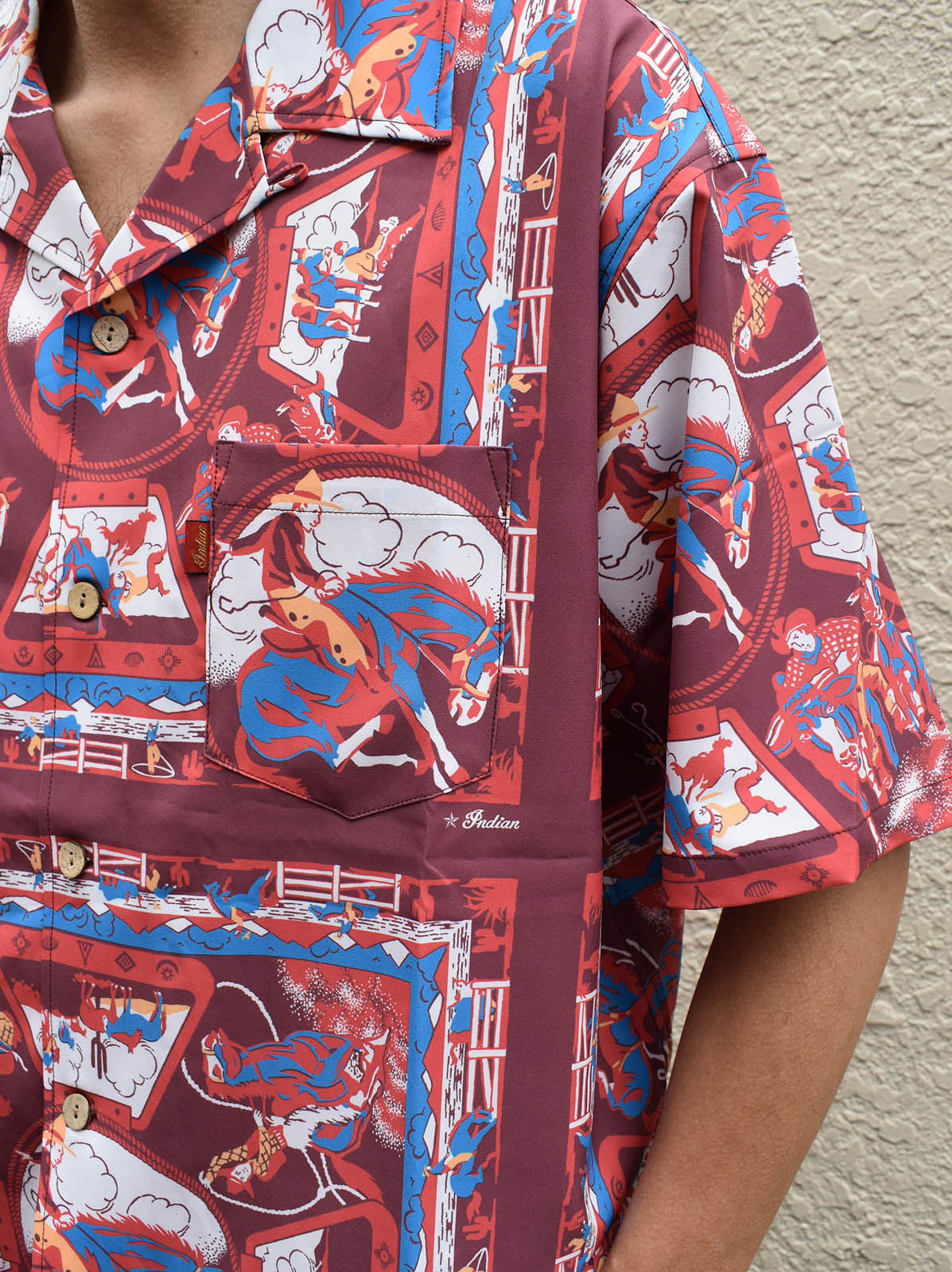 Bandana Print OpenCollar Shirt "RODEO"