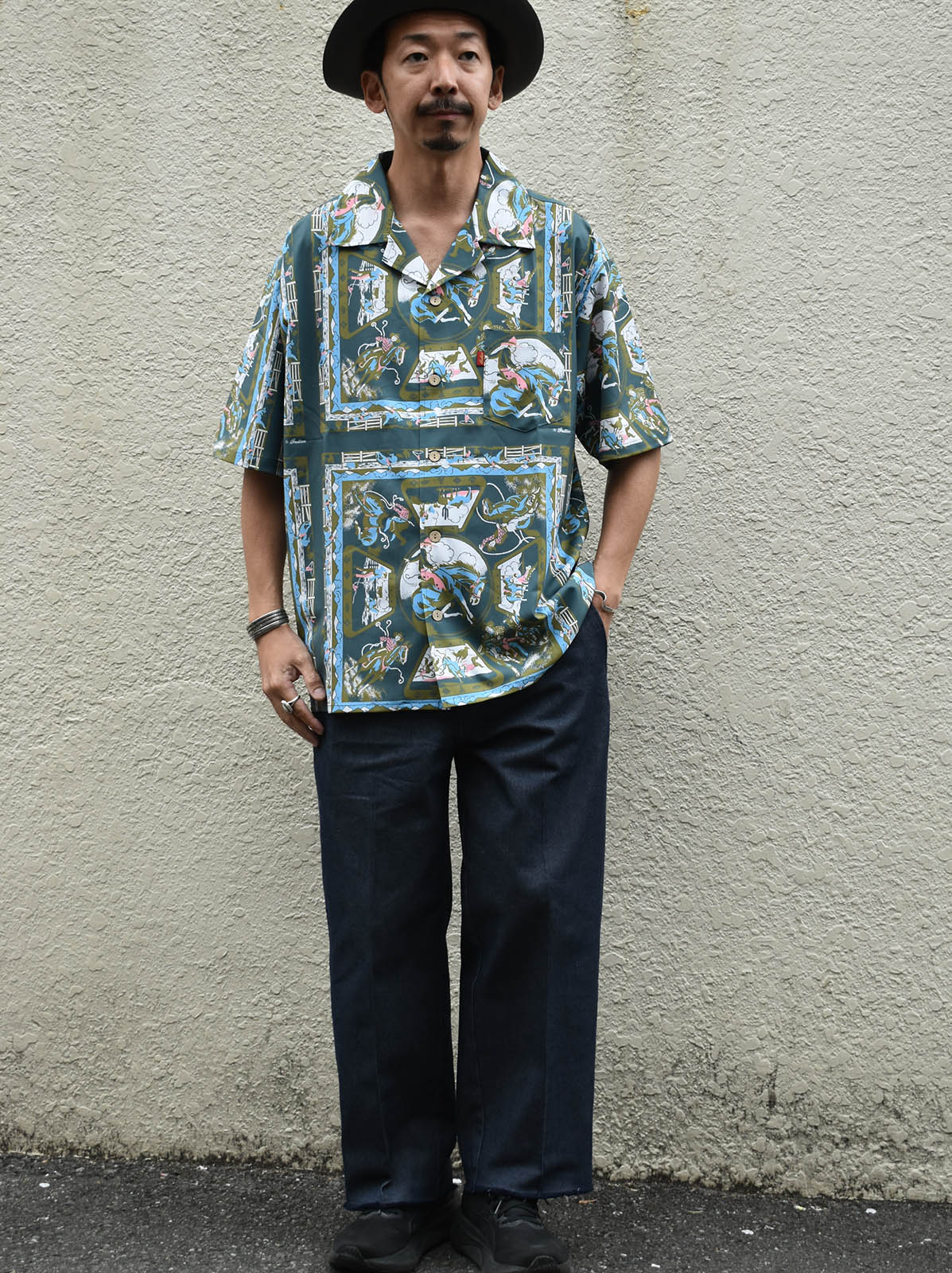 Bandana Print OpenCollar Shirt "RODEO"