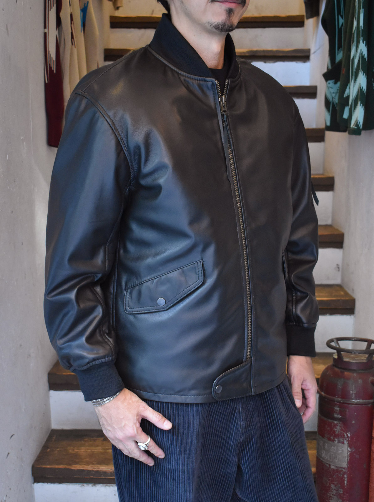 Leather MA-1 Jacket