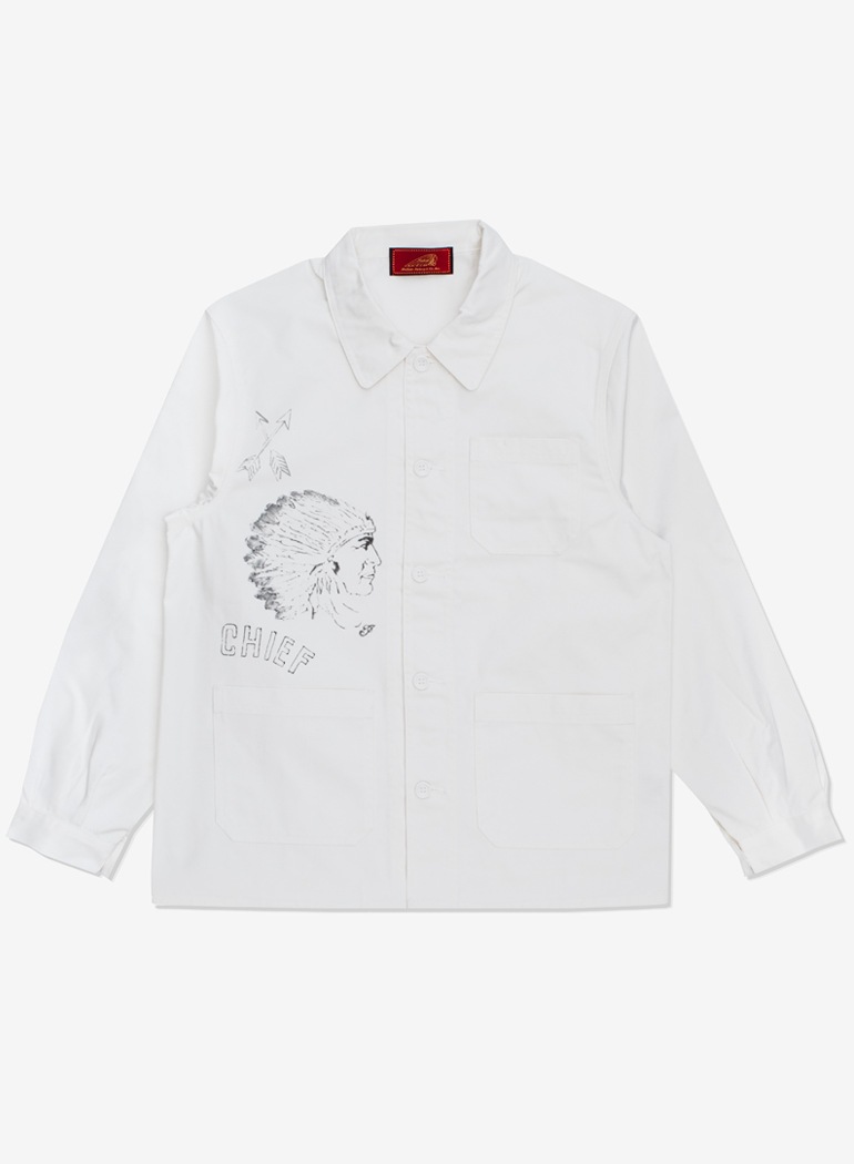 Coverall jacket hand painted prints "CHIEF"