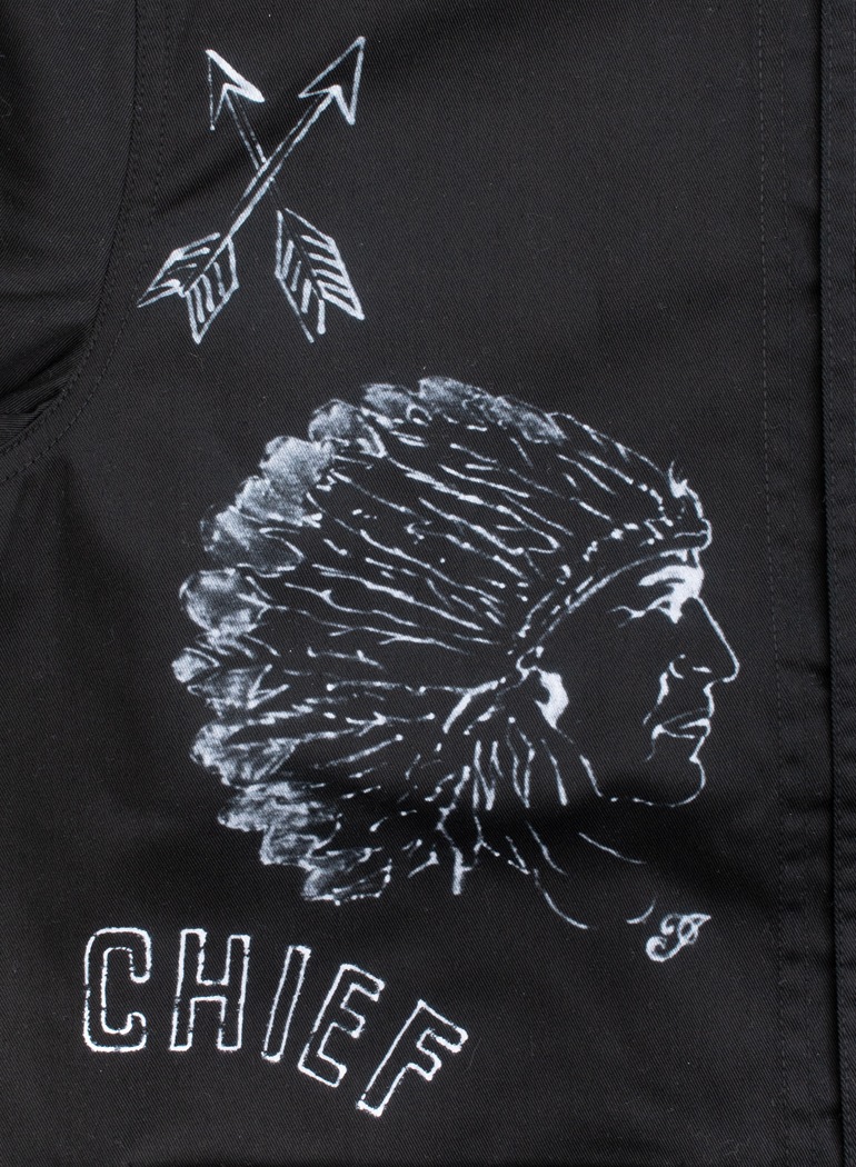 Coverall jacket hand painted prints "CHIEF"