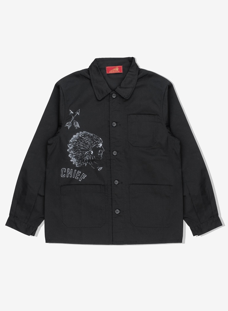 Coverall jacket hand painted prints "CHIEF"