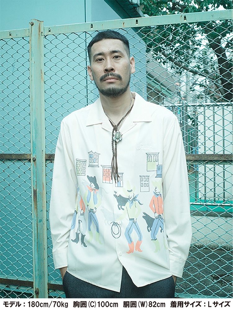 All-over-print OpenCollar L/S Shirt